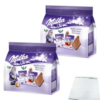 Milka Weihnachtstäfelchen Milchcreme 2er Pack (2x150g Packung) + usy Block