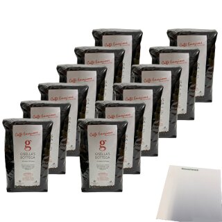 Kaffeebohnen Gisellas Bottega Caffe Emozione Black Edition 12er Pack (12x1kg Packung) + usy Block
