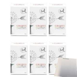 La Mallorquina Grobes Meersalz aus Mallorca 6er Pack (6x1kg Packung) + usy Block