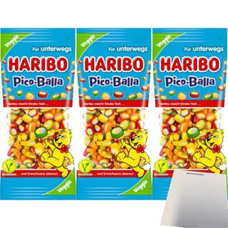 Haribo Pico-Balla Veggie 3er Pack (3x65g) + usy Block