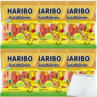 Haribo Goldbären sauer 6er Pack (6x175g Beutel) + usy Block