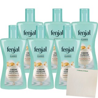 Fenjal Creme Dusche Classic mit Jojobaöl 6er Pack (6x200ml Flasche) + usy Block