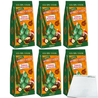 Ferrero Küsschen Cremige Weihnachtskugeln mit Haselnuss 6er Pack (6x100g Glas) + usy Block