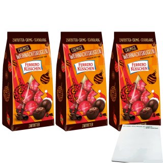Ferrero Küsschen Cremige Weihnachtskugeln Zartbitter 3er Pack (3x100g Tüte) + usy Block