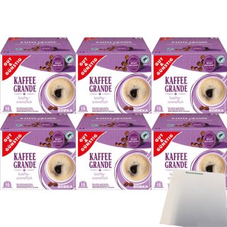G&G Kaffee Grande Kaffeekapseln geeignet für Nescafe Dolce Gusto 6er Pack (6x16 Portionen) + usy Block