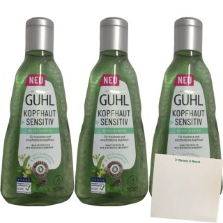 Guhl Shampoo Lindenblüten und Wasserminze 3er Pack (3x250ml Flasche) + usy Block