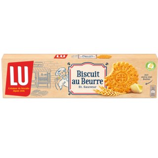 LU Biscuit Au Beurre St. Sauveur leckere Butterkekse mit intensivem Aroma knackig zart (130g Packung)