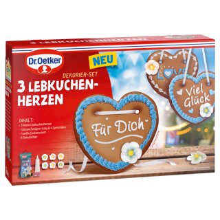 Dr. Oetker 3 Lebkuchenherzen 300g Dekorier-Set