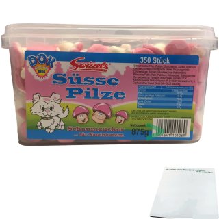 DOK Süsse Pilze Schaumzucker für Naschkatzen 350Stk (875g Dose) + usy Block