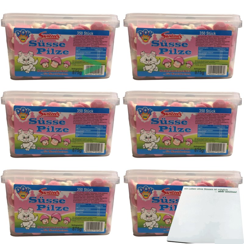 DOK Süsse Pilze Schaumzucker für Naschkatzen 2100Stk (6x875g Dose)