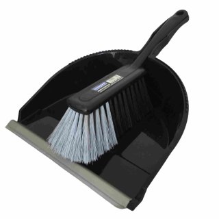 Coronet Kehrgarnitur mit Schaufel und Besen, schwarz (22cm)