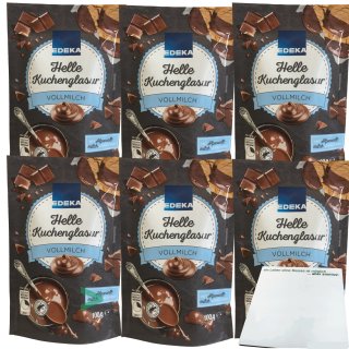 Edeka Helle Kuchenglasur Vollmilchglasur mit Alpenvollmilch 6er Pack (6x100g) + usy Block