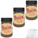 Twix Brotaufstrich Schokolade und Karamell mit knusprigen Keksstücken 3erPack (3x350g Glas) + usy Block