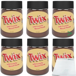 Twix Brotaufstrich Schokolade und Karamell mit knusprigen Keksstücken 6er Pack (6x350g Glas) + usy Block