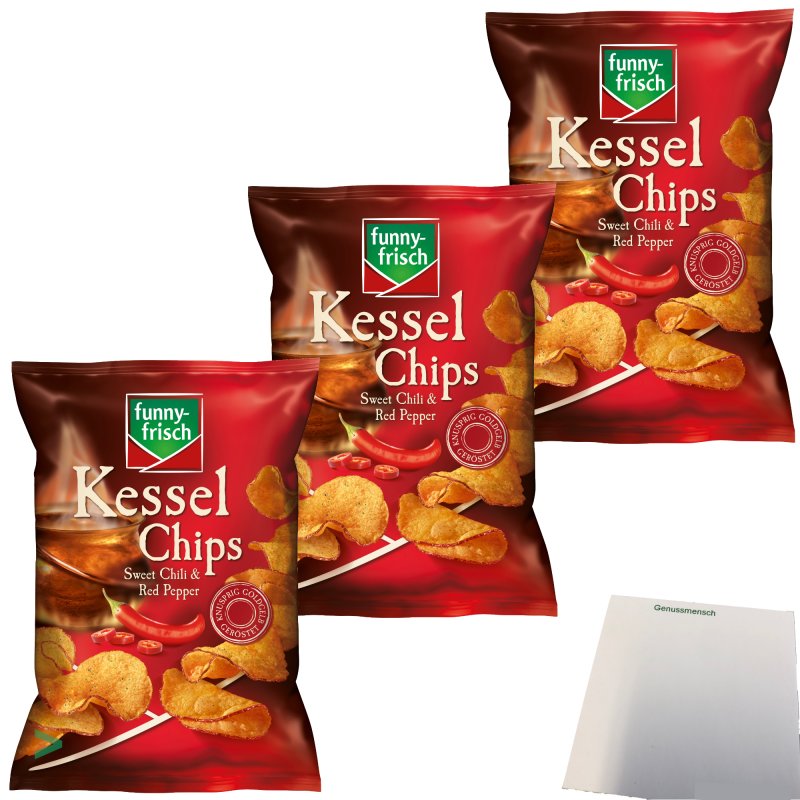 FunnyFrisch Kessel Chips Sweet Chili & Red Pepper 3er Pack (3x120g B