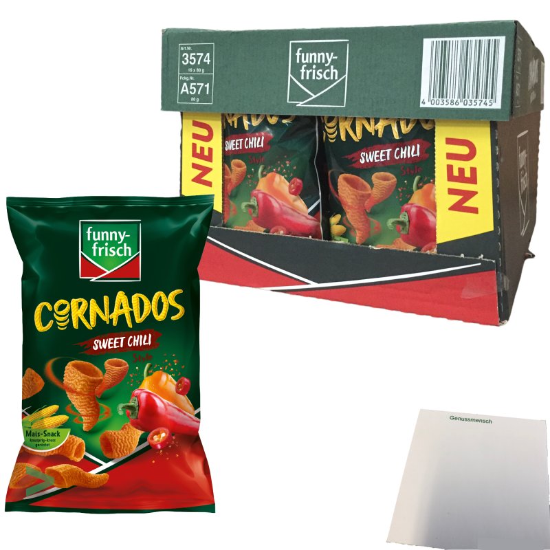 Funny-frisch Cornados Sweet Chili – Snack Di Mais Dolce & Piccante 80g