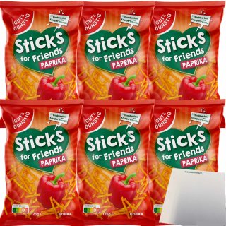 Gut und Günstig Paprika Sticks for Friends 6er Pack (6x125g Beutel) + usy Block