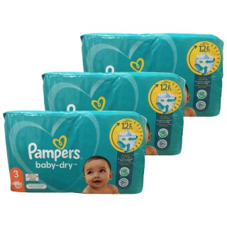 Pampers Baby Dry Windeln Gr.3, 6-10 kg 3er Pack (3x66Stk Packung)