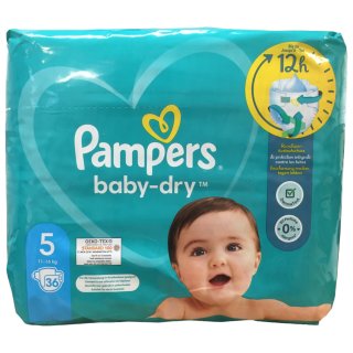 Pampers Baby Dry Windeln Gr.5, 11-16 kg (36Stk Packung)