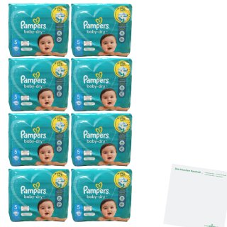 Pampers Baby Dry Windeln Gr.5, 11-16 kg 8er Pack (8x36Stk Packung) + usy Block