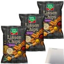 Funny Frisch Linsenchips Chips Oriental 40% weniger Fett 3er Pack (3x90g Packung) + usy Block