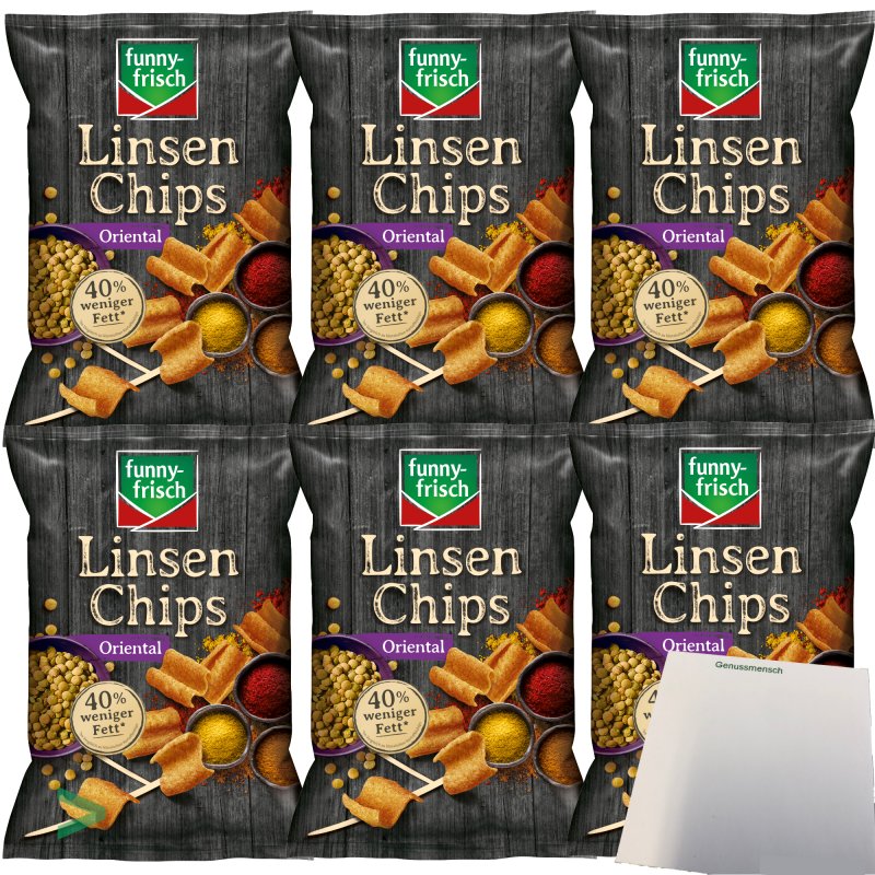 Funny Frisch Linsenchips Chips Oriental 40% weniger Fett 6er Pack (6x