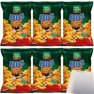 Funny Frisch Big Erdnuss Flippies Flips Knabberspaß 6er Pack (6x175g Beutel) + usy Block