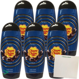 Chupa Chups 2in1 Duschgel und Shampoo Cola 6er Pack (6x250ml) + usy Block