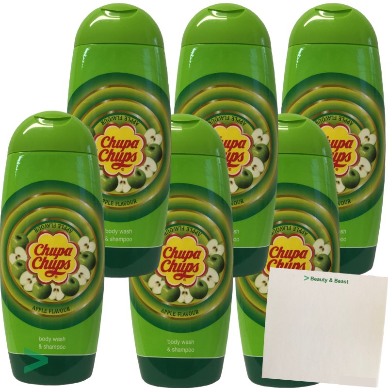 Chupa Chups 2in1 Duschgel und Shampoo Apfel Apple Flavour 6er Pack (6