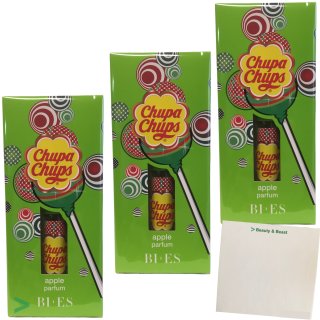 Chupa Chups Kinderparfüm Apfel Kids-Parfüm Apfel-Duft 3er Pack (3x15ml)+ usy Block