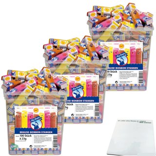 Frigeo Ahoj Brause Bonbon Stangen 100er 3 Sorten 3er Pack (3x2,3 kg) + usy Block