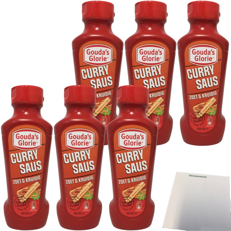 Gouda's Glorie Curry Sauce 6er Pack (6x750ml Flasche) + usy Block