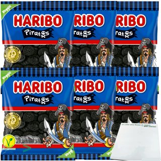 Haribo Piratos Lakritz extra würzig extra stark 6er Pack (6x175G) + usy Block