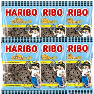 Haribo Salzbrezeln Salzbrezel Salzig-Süß 6er Pack (6x175g Beutel) + usy Block