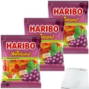 Haribo Weinland Weingummi Fruchtgummi 3er Pack (3x175g Packung) + usy Block