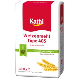 Kathi Weizenmehl Typ 405 mit Getreide aus der Region (1kg Packung)
