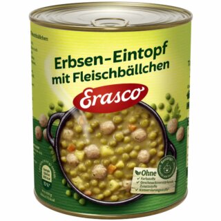 Erasco Eintöpfe Erbsen mit Fleischbällchen (800g Dose)