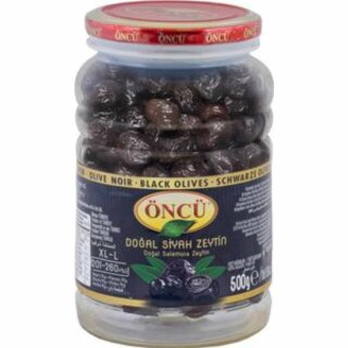 Öncü Schwarze Oliven Kaliber XL-L (500g PET-Dose)
