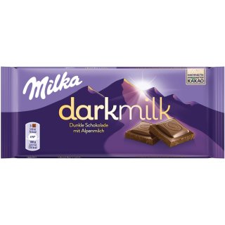 Milka Dark Milk Dunkle Alpenmilch Schokolade (85g Tafel)