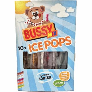 Bussy-Mix Schleckdrinks Ice Pops Wassereis mit 5 Sorten (10x40ml Packung)