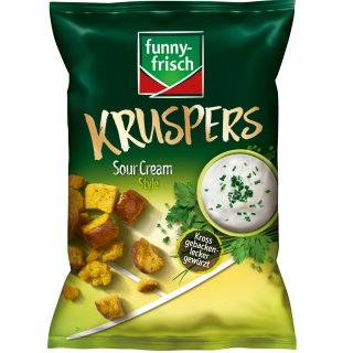 funny frisch Kruspers Sour Cream Style lecker gewürzt vegetarisch 1er Pack (1x120g Tüte)