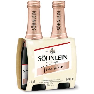 Söhnlein Brillant Sekt trocken Piccolo 11%vol. 1er Pack (2x0,2L Flasche)
