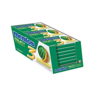 Mentos Gum 3 Fruity Fresh Wassermelone Annanas (12 Packungen á 33g)