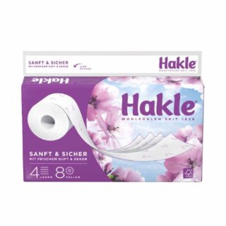 Hakle Toilettenpapier Sanft & Sicher 4 lagig 8x130 Blatt