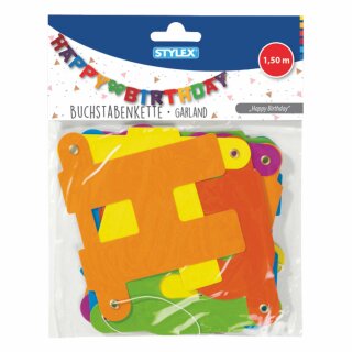 Girlande 1,5m Happy Birthday