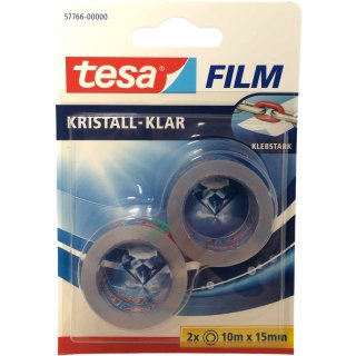 Tesa Film Kristall-Klar 2 Rollen (10mx15mm)