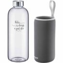 Westmark Trinkflasche Glas mit Tasche (1L Vol)