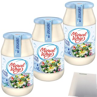Miracel Whip So leicht Salatcreme mit fettreduziertem Joghurt 4,9% Fett 3er Pack (3x500g) + usy Block
