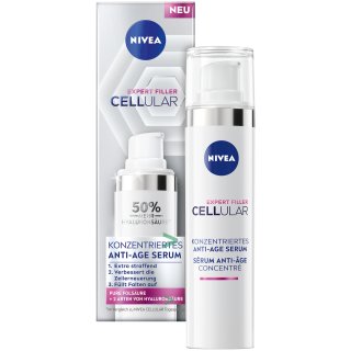 Nivea Exoert Filler Cellular Konzentriertes Anti-Age Serum 6er Pack (6x40ml Fläschchen) + usy Block