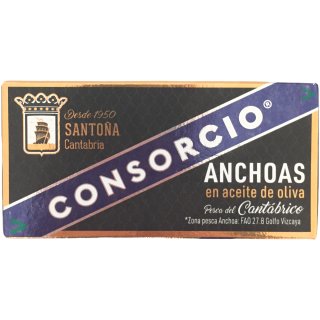 Consorcio anchoas en Acite de oliva anchovy fillet in olive oil 8410628080100